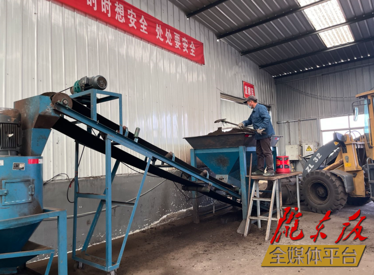 合水縣充分利用當(dāng)?shù)匦笄菁S便及秸稈回收的有機肥料“變廢為肥”。本報記者 劉萍凝 攝