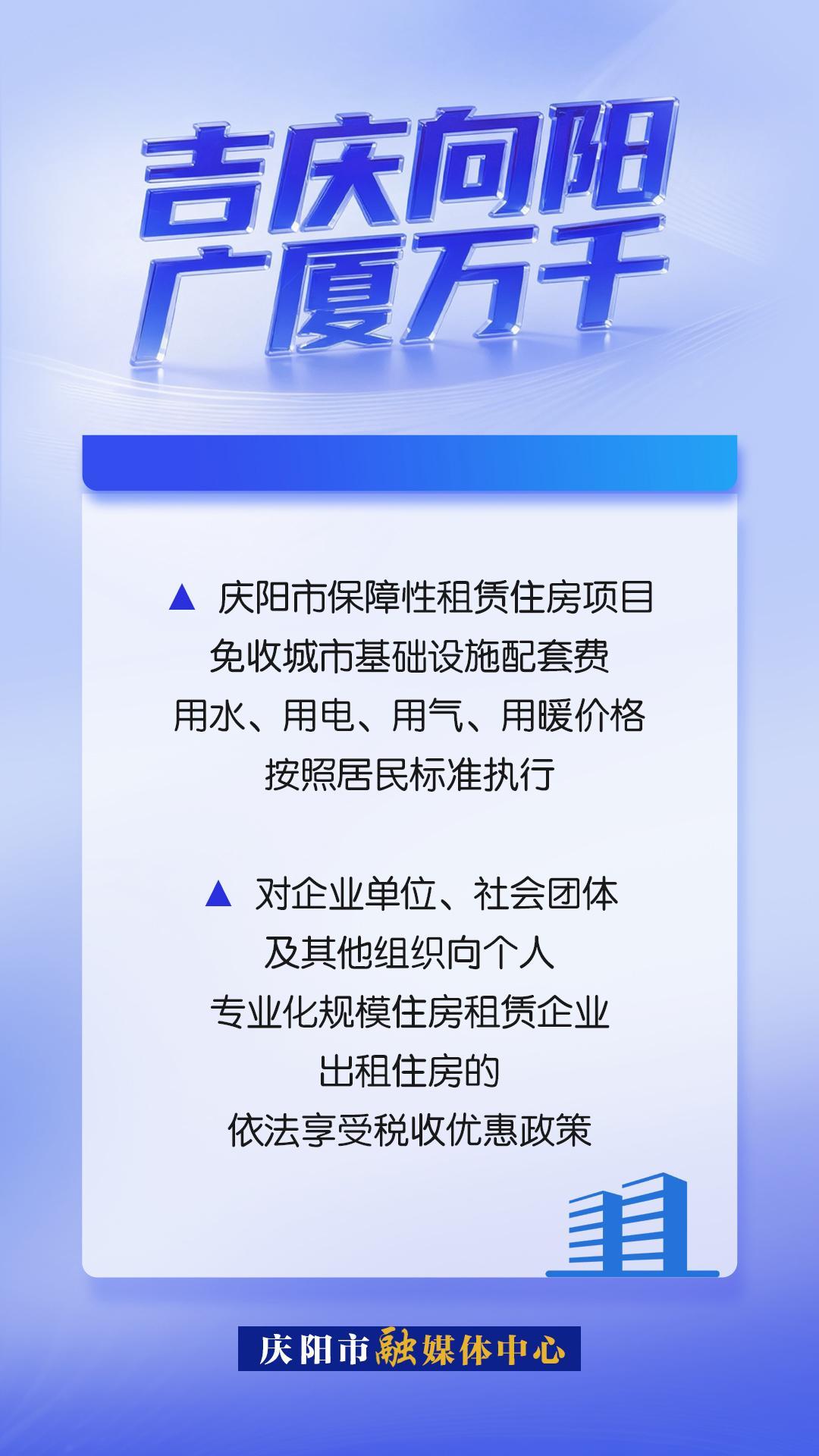 【吉慶向陽 廣廈萬千(77)】微海報 | 慶陽市保障性租賃住房的稅收優(yōu)惠政策