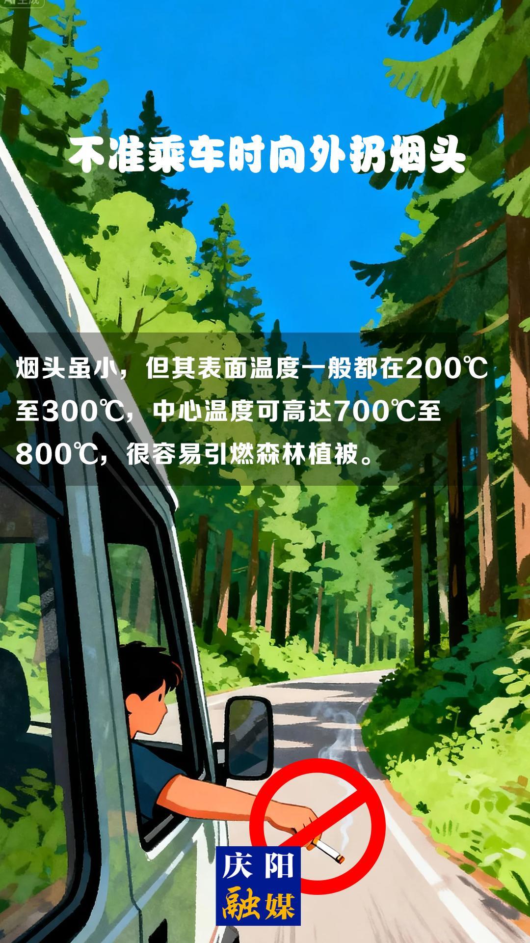 【微海報】森林防火知識科普?⑿丨不準乘車時向外扔煙頭