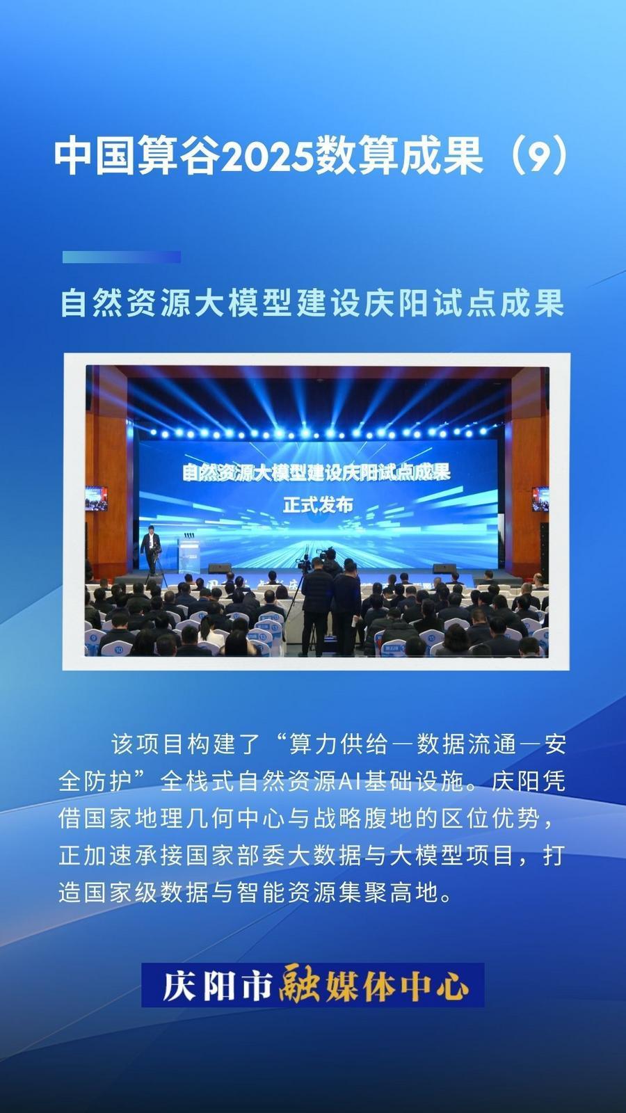 微海報·中國算谷2025數(shù)算成果(9)｜自然資源大模型建設慶陽試點成果